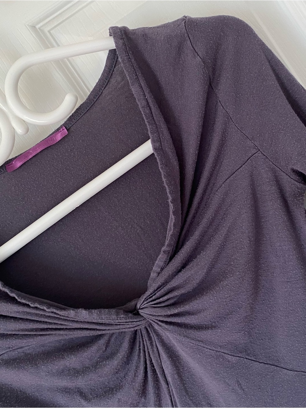 Smart Set Twist-Front V-Neck Top in gray